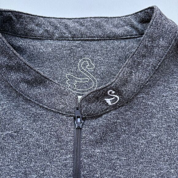Swannies Men Medium 1/4 Zip Jacket Pullover Golf Long Sleeve Top Stretch Gray - Picture 4 of 10